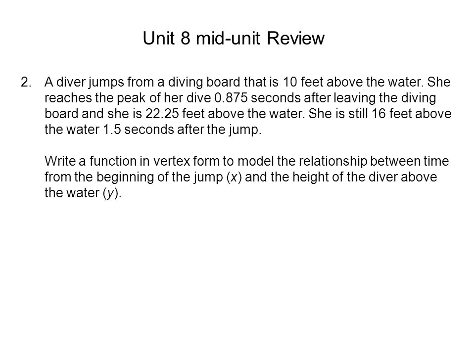 Unit 8 mid-unit Review