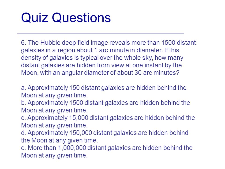 Quiz Questions.