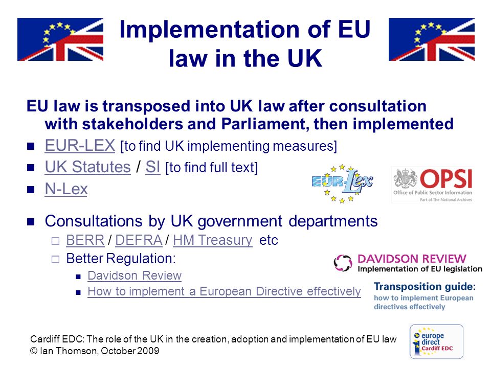 Implementation of EU law in the UK