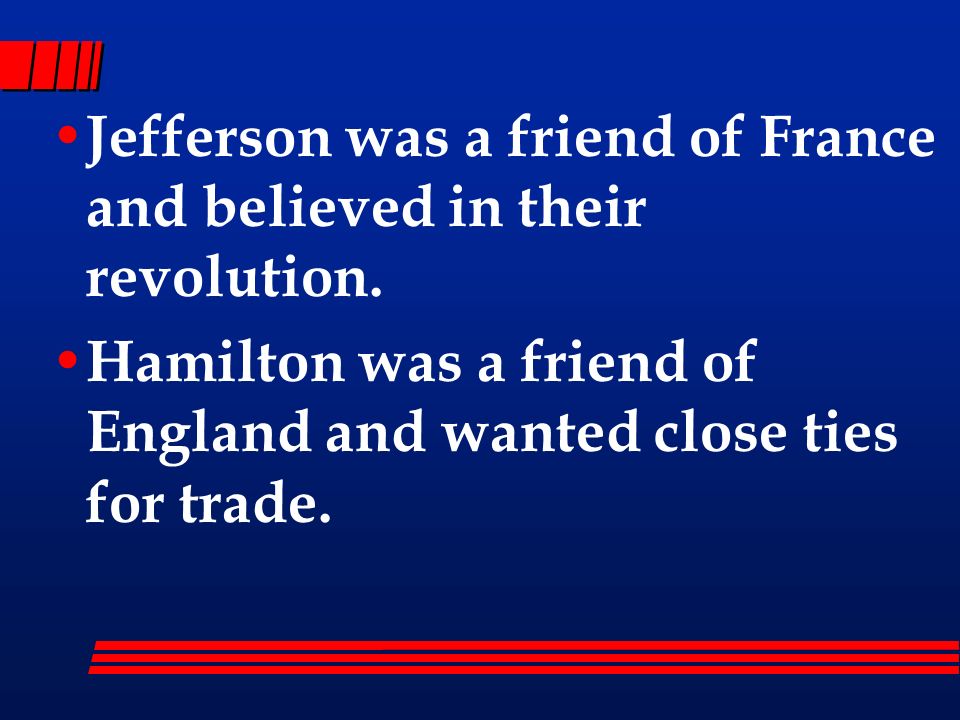 Jefferson was a friend of France and believed in their revolution.