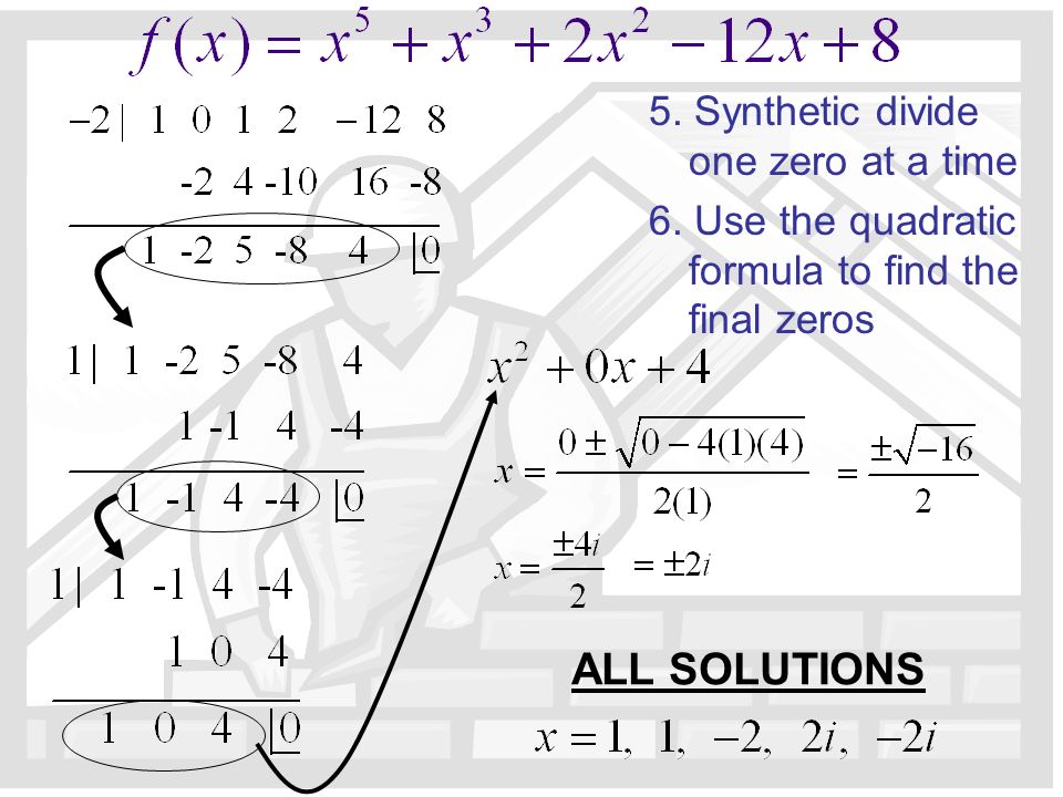 ALL SOLUTIONS 5. Synthetic divide one zero at a time