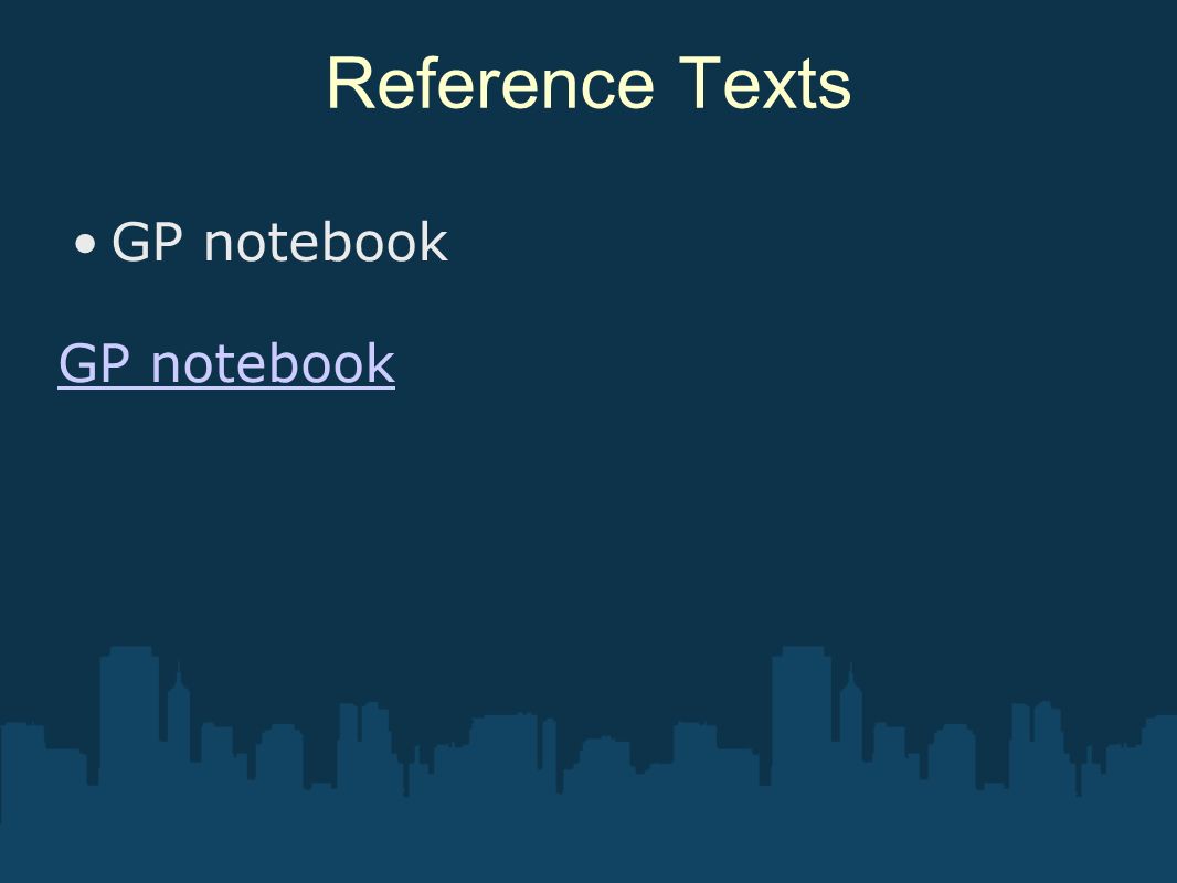Reference Texts GP notebook