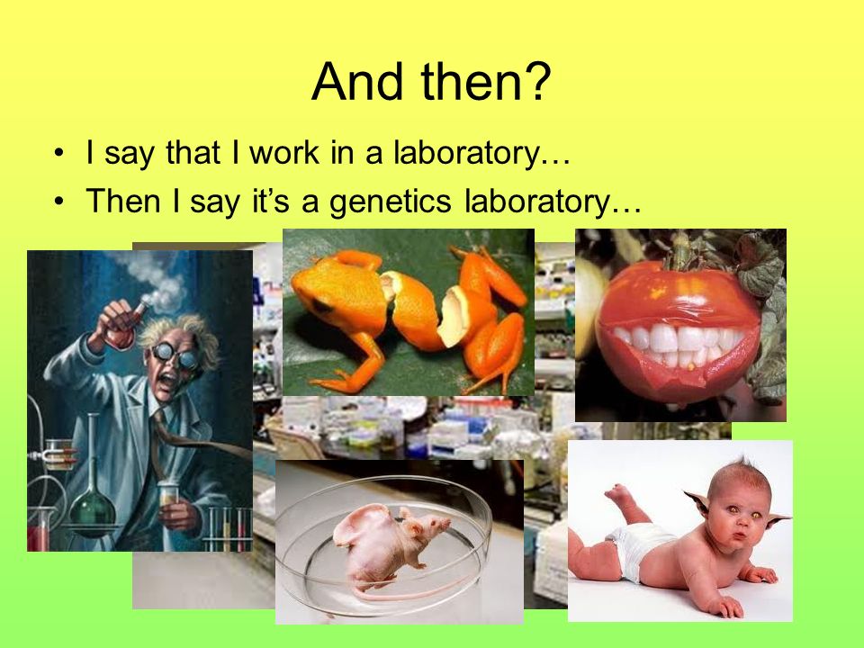 And then I say that I work in a laboratory…