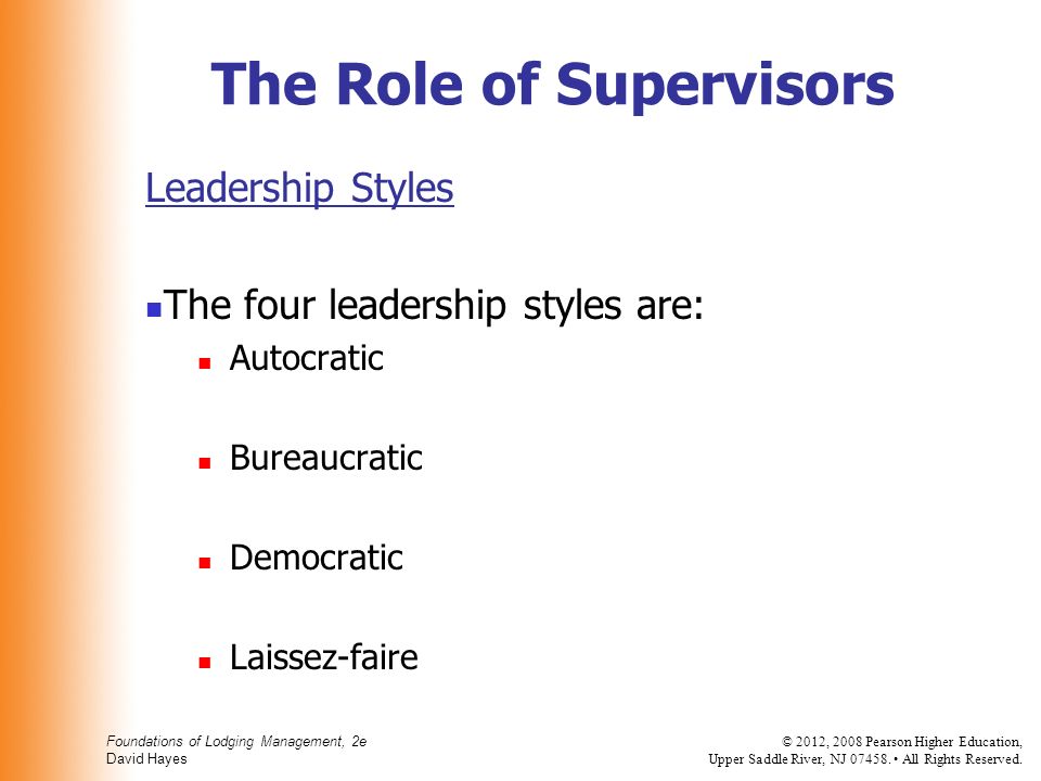 The Role of Supervisors