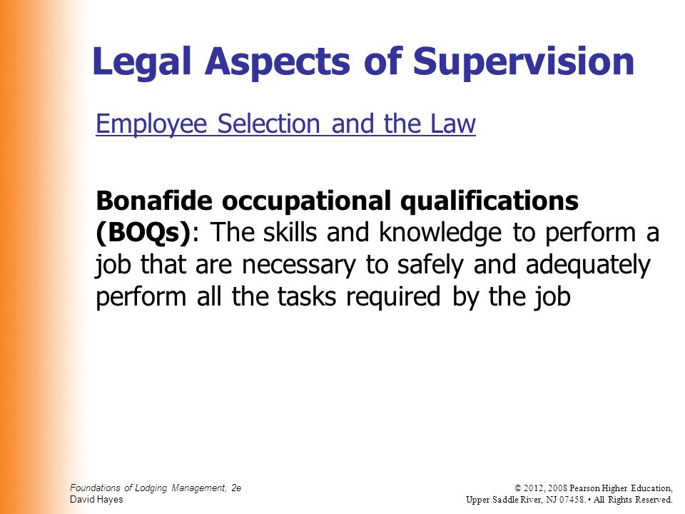 Legal Aspects of Supervision