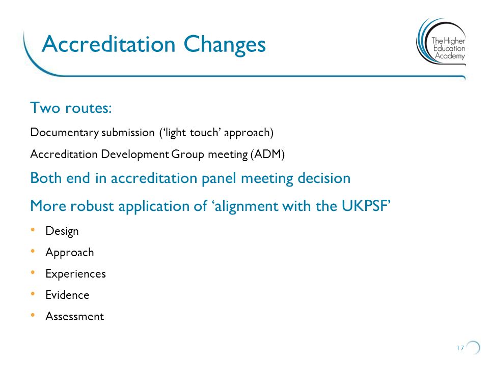 Accreditation Changes