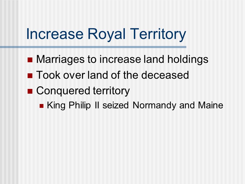 Increase Royal Territory