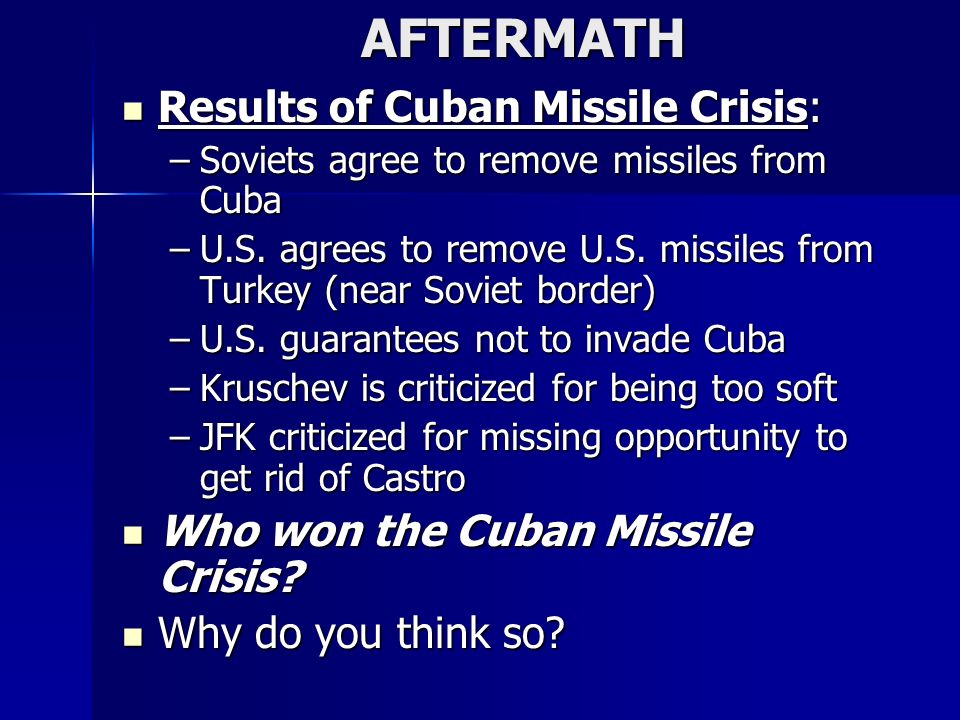 results of the cuban missile crisis