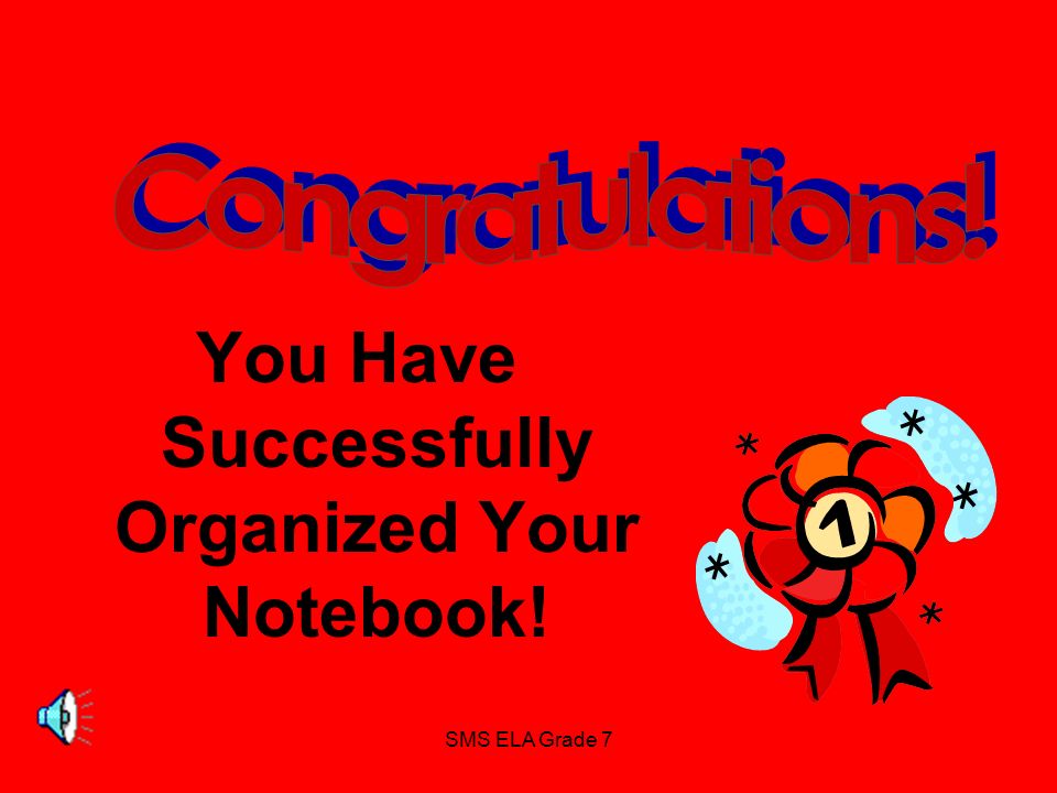 You Have Successfully Organized Your Notebook!