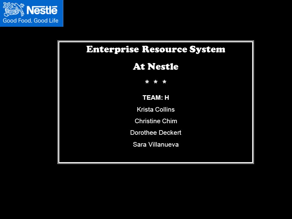 Enterprise Resource System
