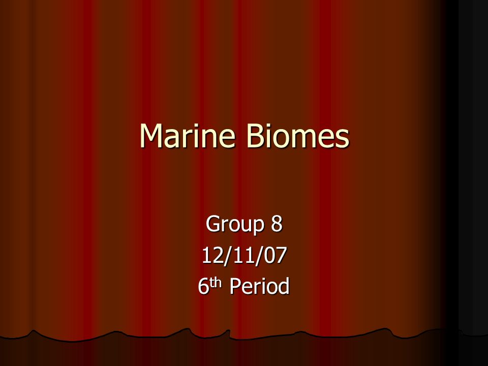 Marine Biomes Group 8 12/11/07 6th Period