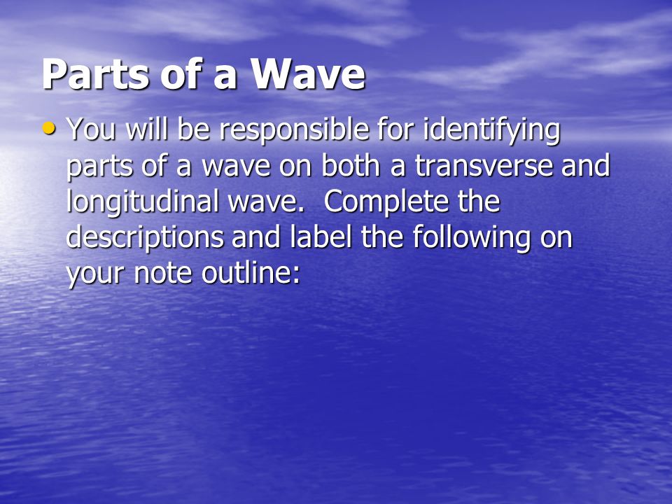 Parts of a Wave