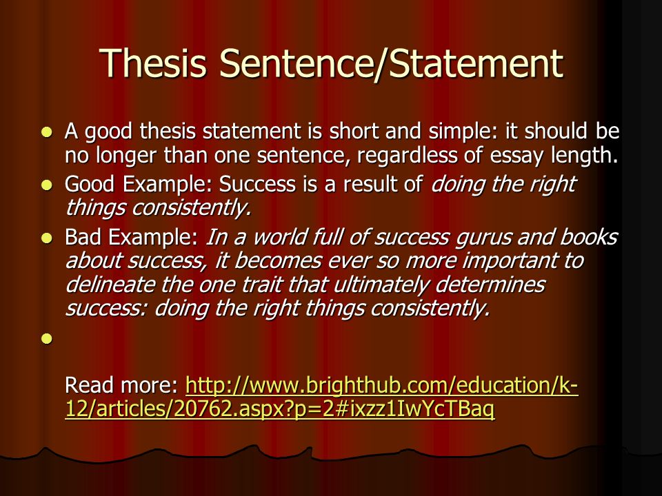 thesis sentence length