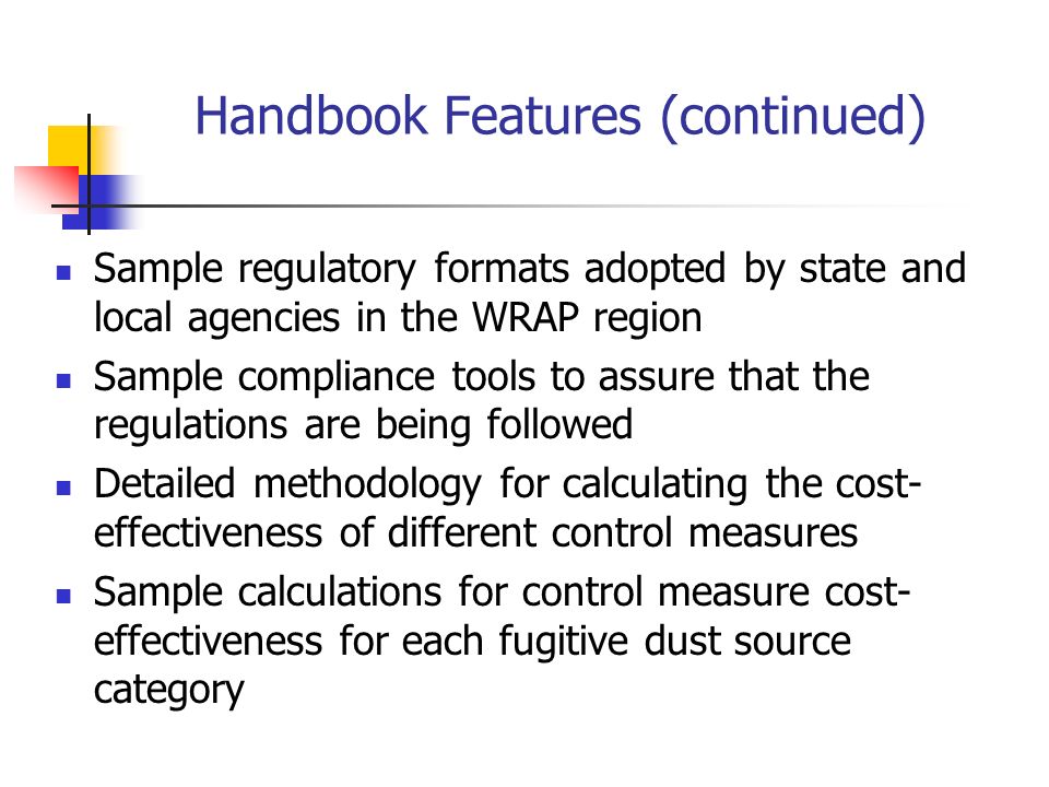 Handbook Features (continued)