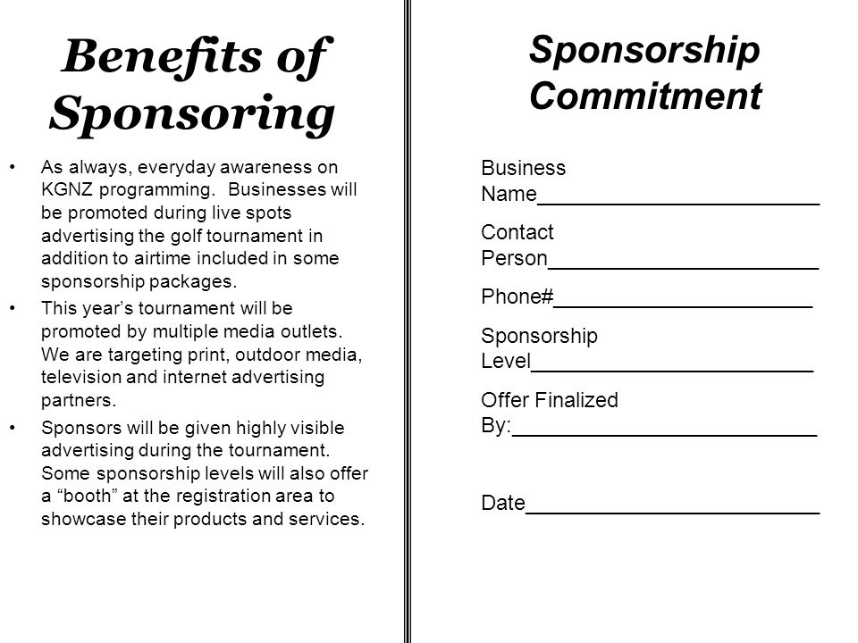 Benefits of Sponsoring