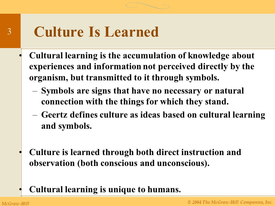 culture is learned example