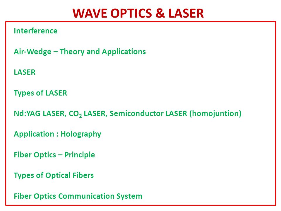 Wave Optics Laser Ppt Video Online Download - 