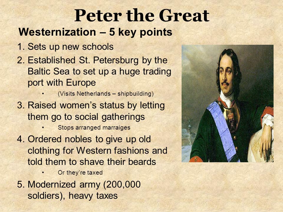 peter the great westernization