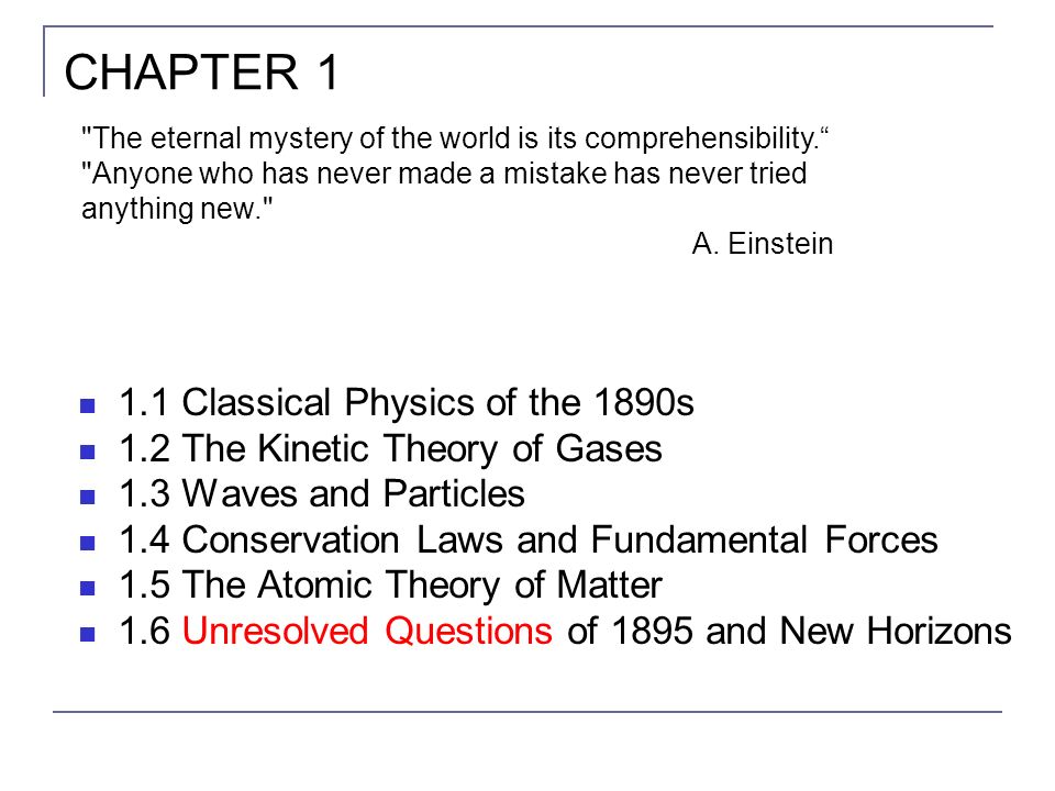 CHAPTER Classical Physics of the 1890s