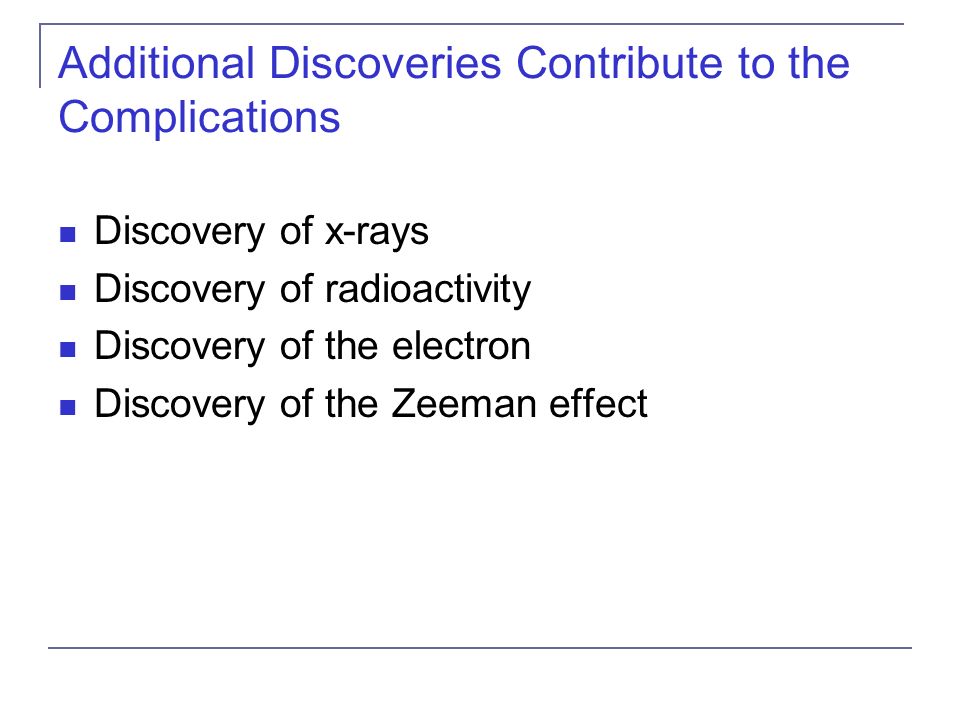 Additional Discoveries Contribute to the Complications
