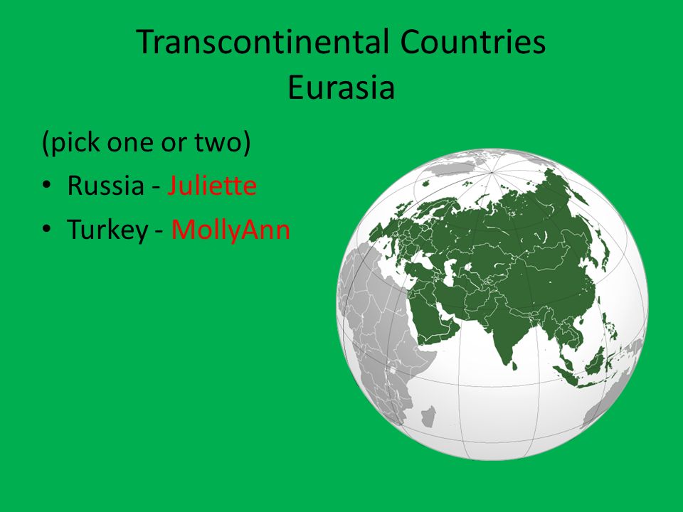 Transcontinental Countries Eurasia