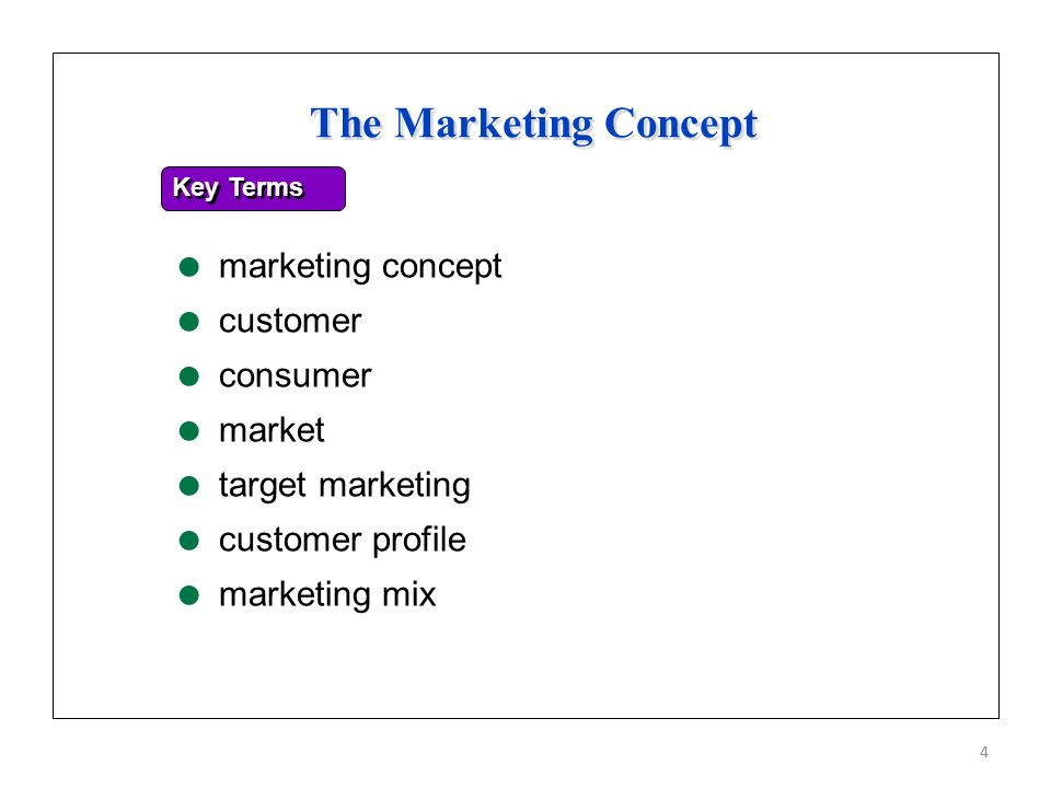 The Marketing Concept marketing concept customer consumer market