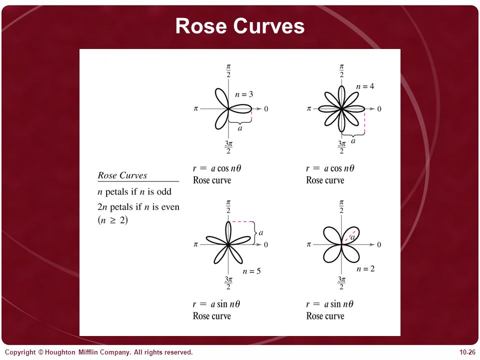 Rose Curves Copyright © Houghton Mifflin Company. All rights reserved.