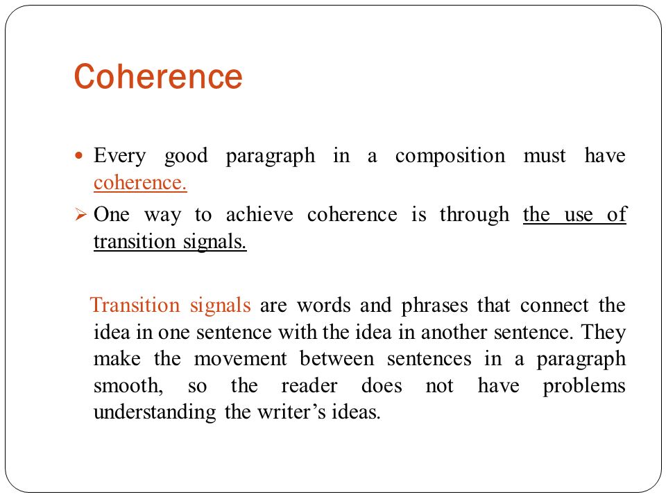 Unity And Coherence. - Ppt Download