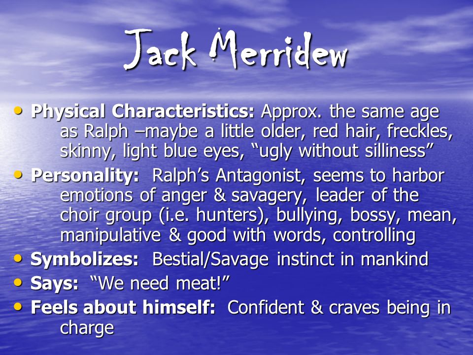 character of jack in lord of the flies