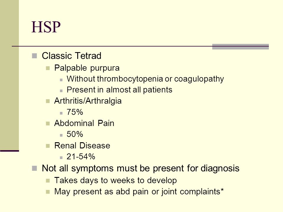 Hsp diagnose Hsp diagnose