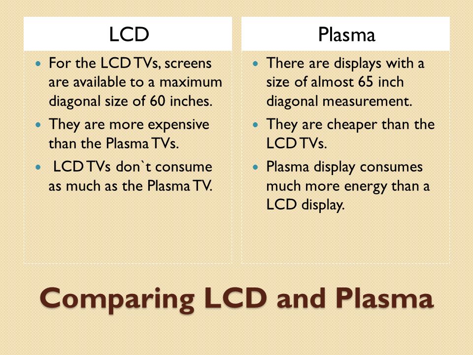 Plasma Vs. LCD VS Plasma LCD. - ppt video online download