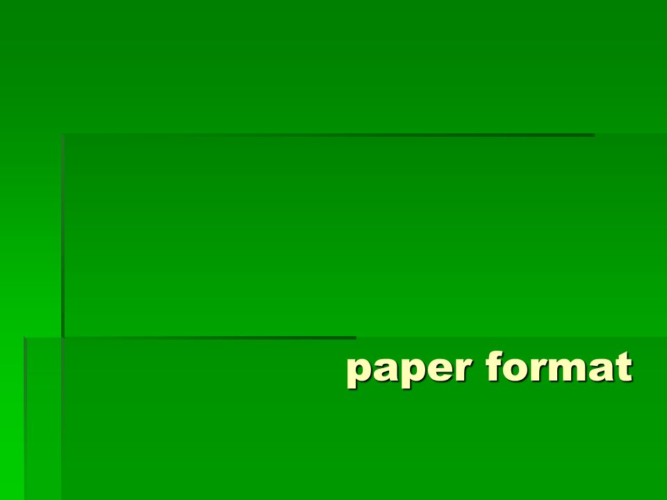 paper format