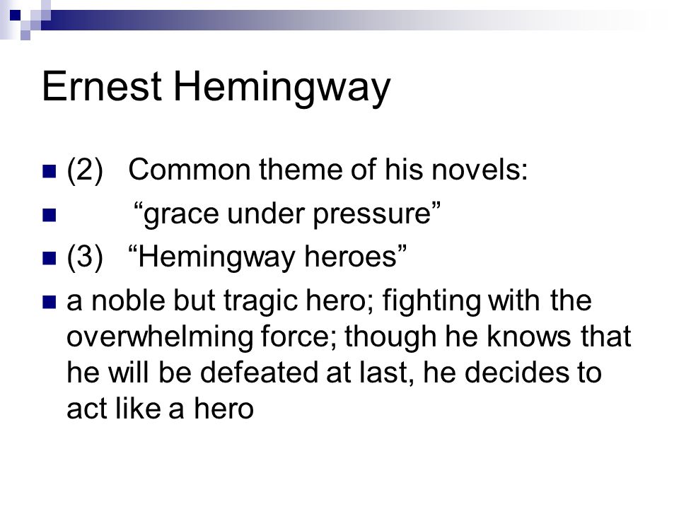 themes of ernest hemingways novels