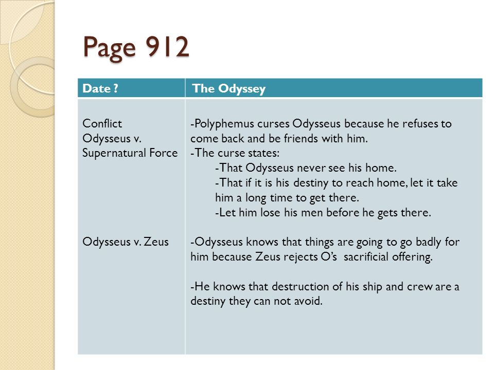 conflicts in the odyssey