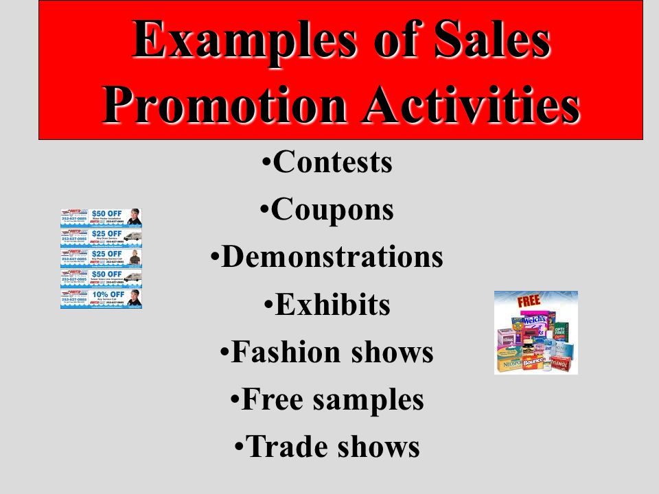 consumer sales promotion examples