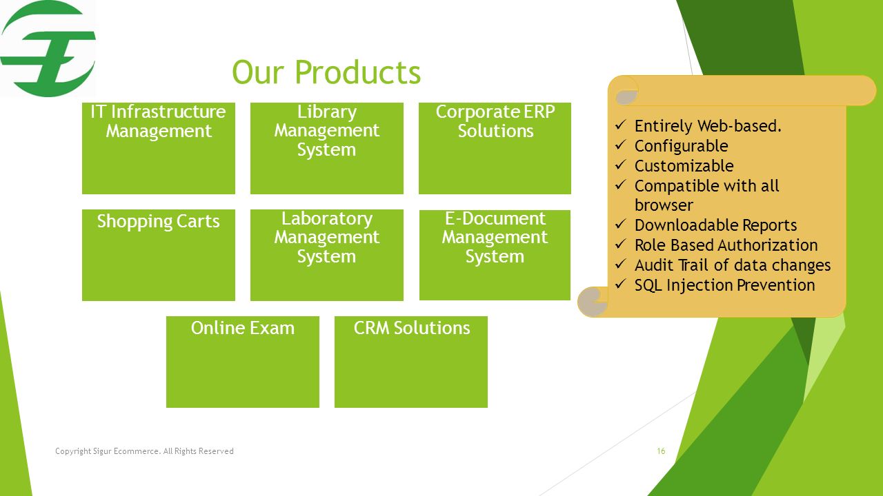 Our Products IT Infrastructure Management Library Management System