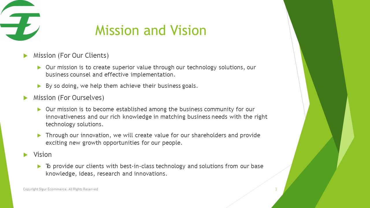 Mission and Vision business counsel and effective implementation.
