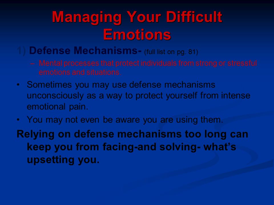 Managing Your Difficult Emotions
