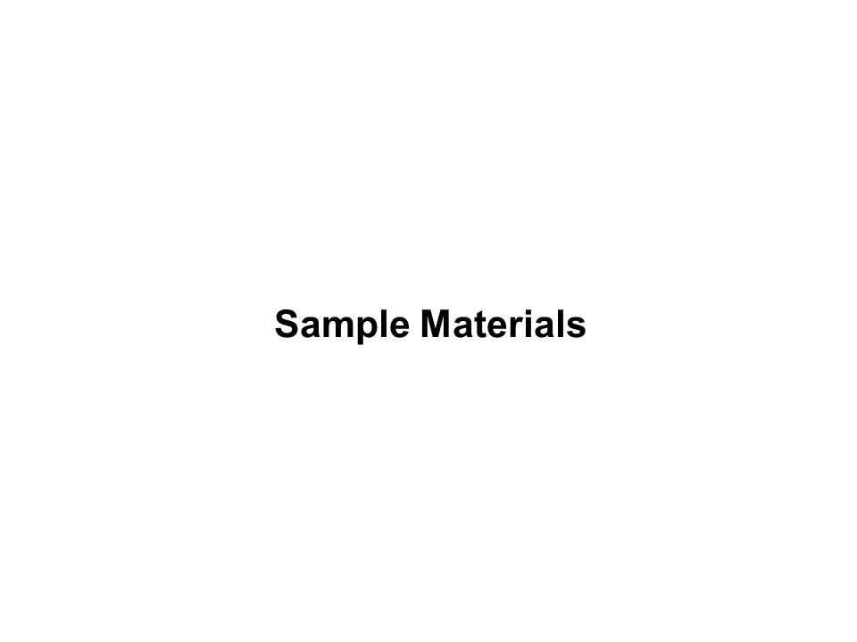 Sample Materials Amresh