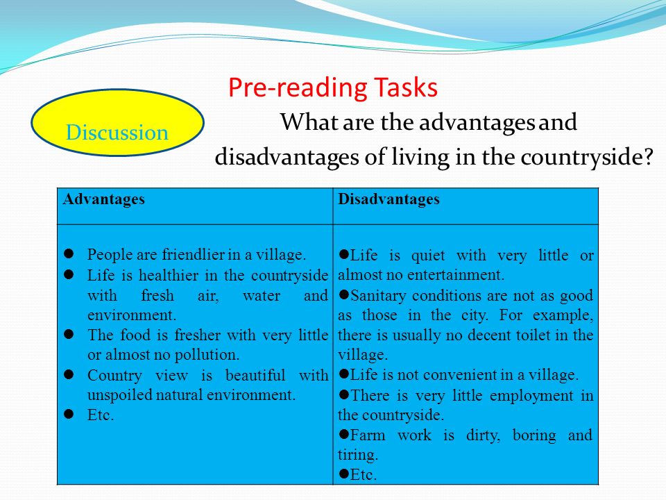 advantages and disadvantages of village life