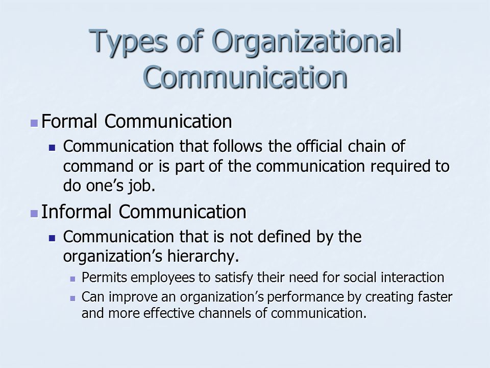 Types of Organizational Communication