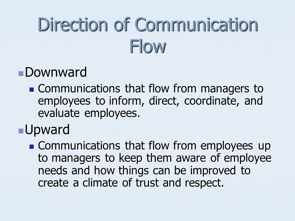 Direction of Communication Flow