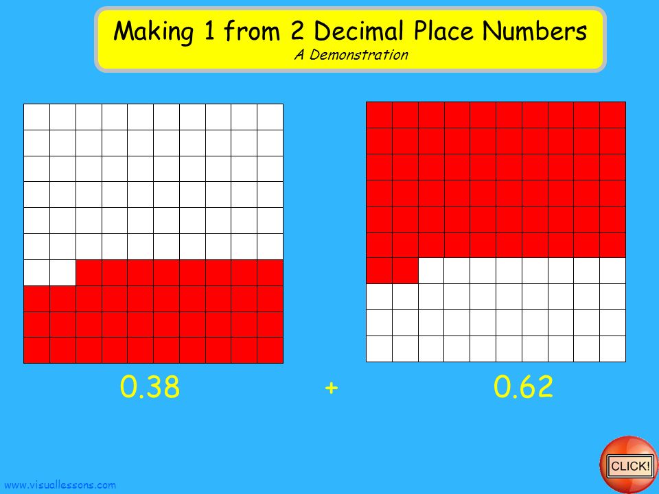 Making 1 from 2 Decimal Place Numbers A Demonstration