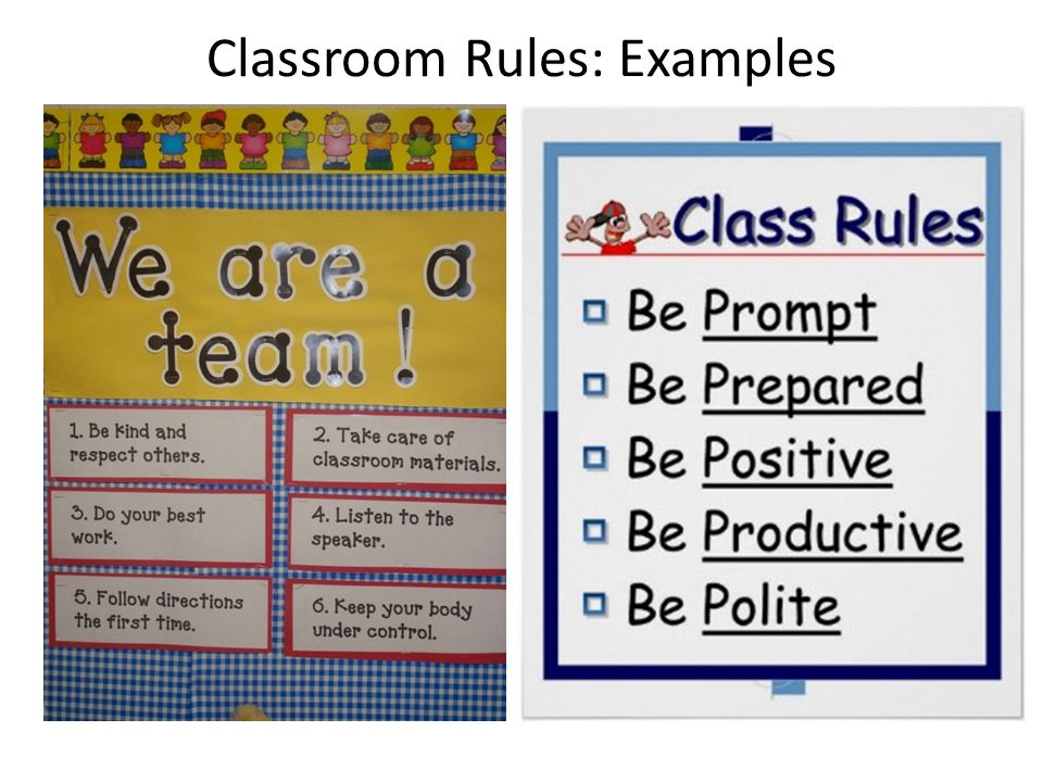 Classroom Rules: Examples