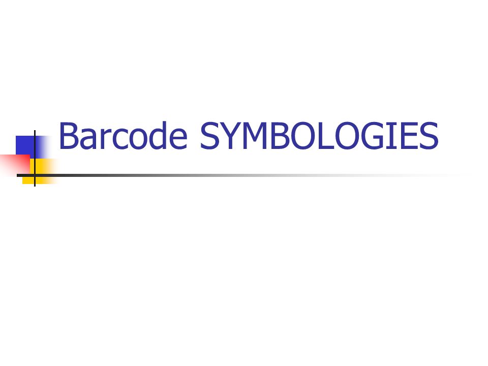 Barcode SYMBOLOGIES