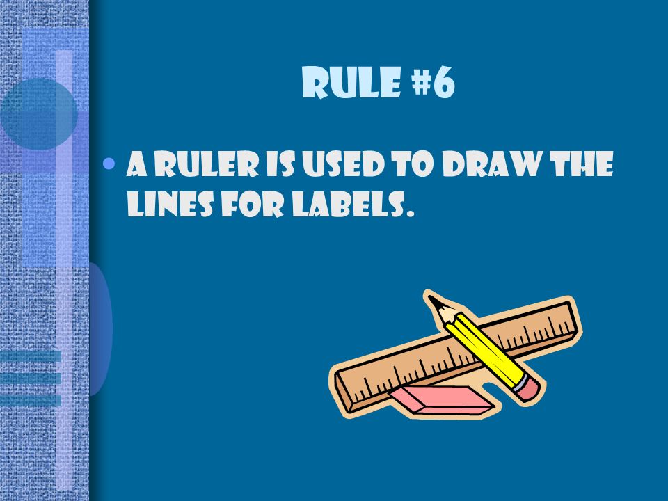 Rule #6 A ruler is used to draw the lines for labels.