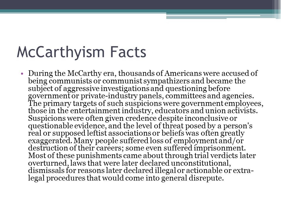 the crucible and mccarthyism what are the parallels essay