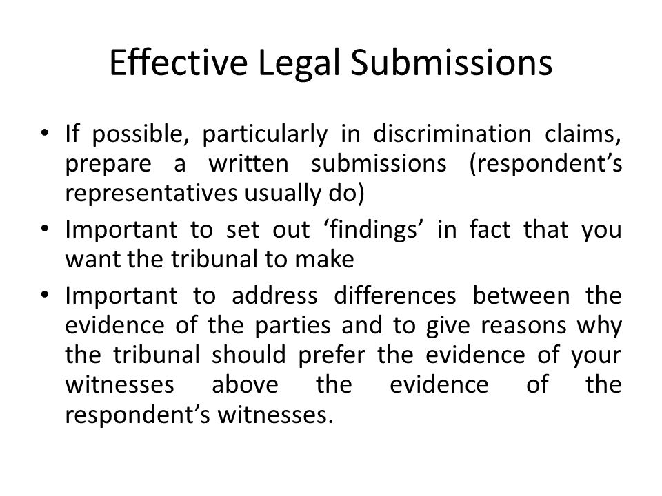 Effective Legal Submissions