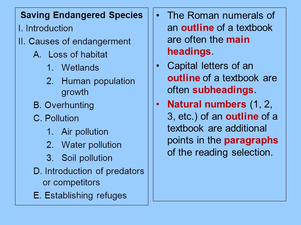 endangered species speech outline