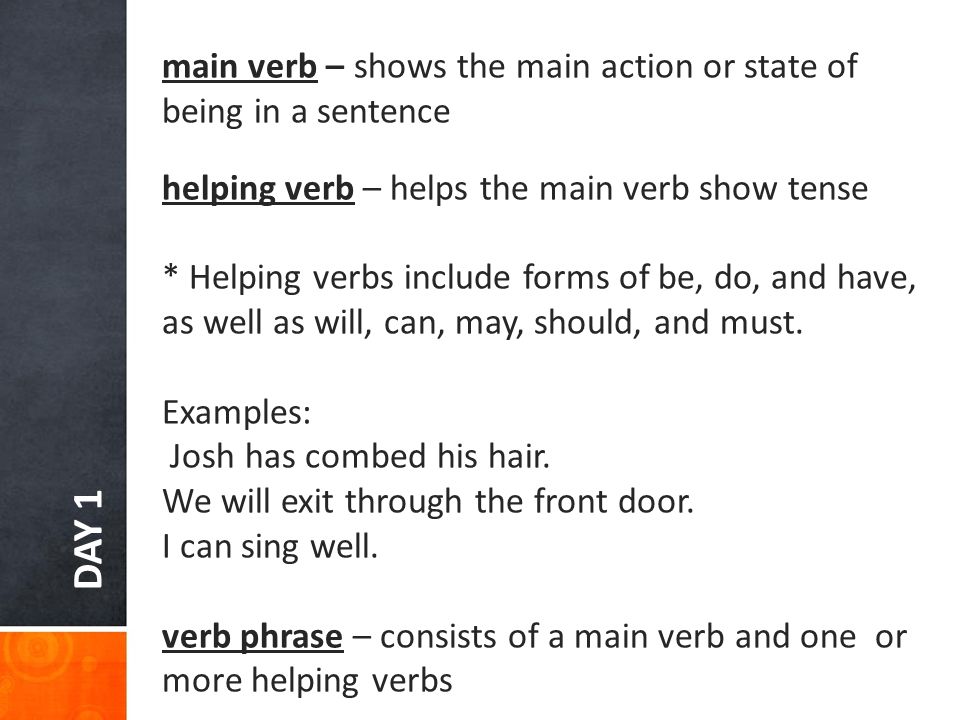 Introducing Main And Helping Verbs Ppt Download